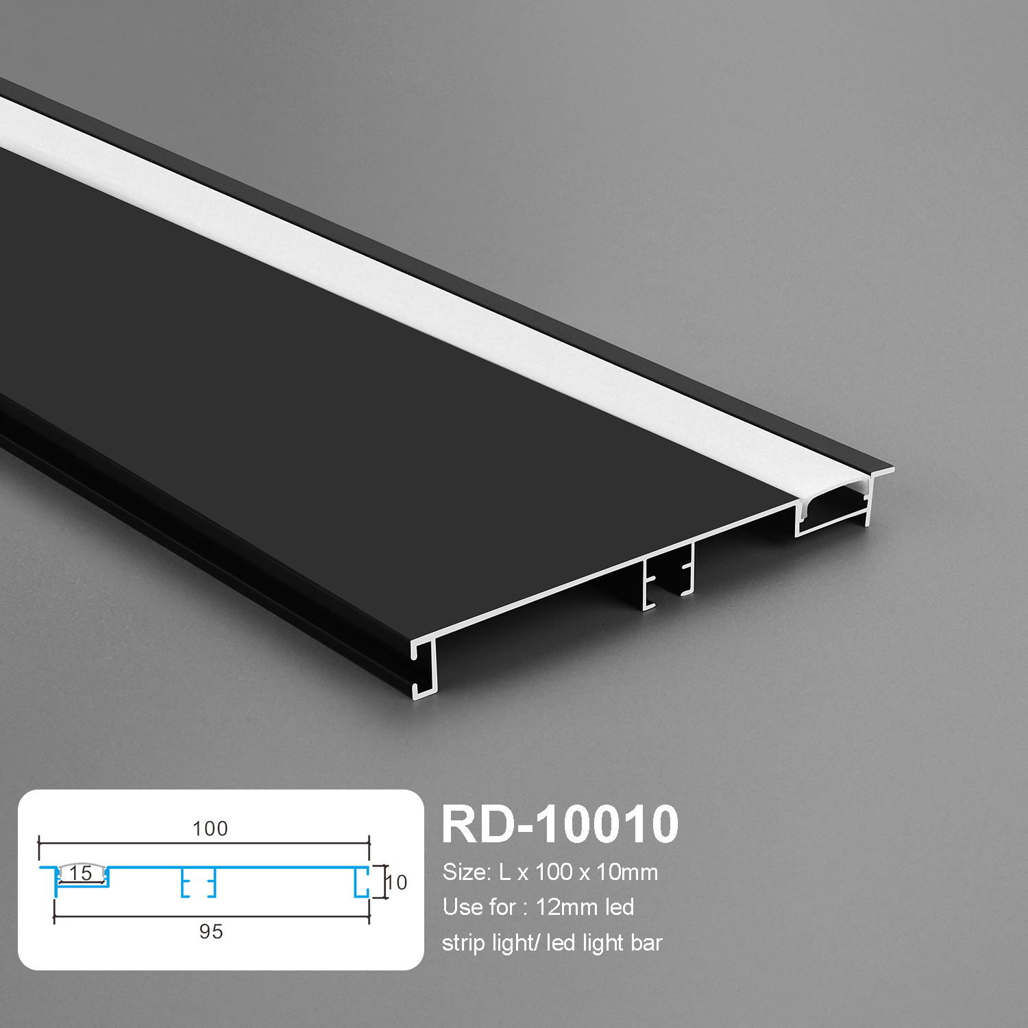 Indoor Wall Floor Recessed Aluminum LED Profile 10x100