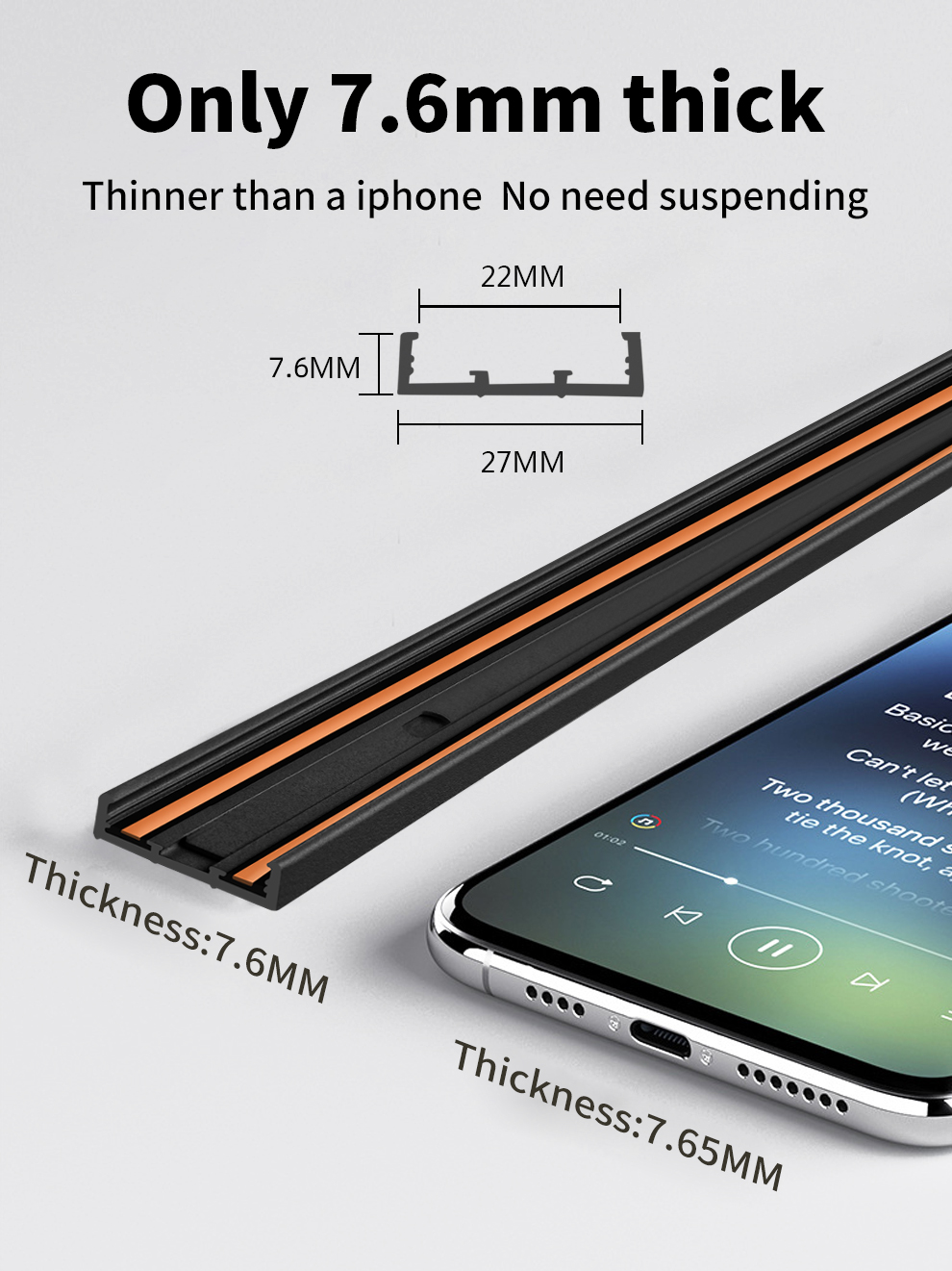 ultra-thin track light system