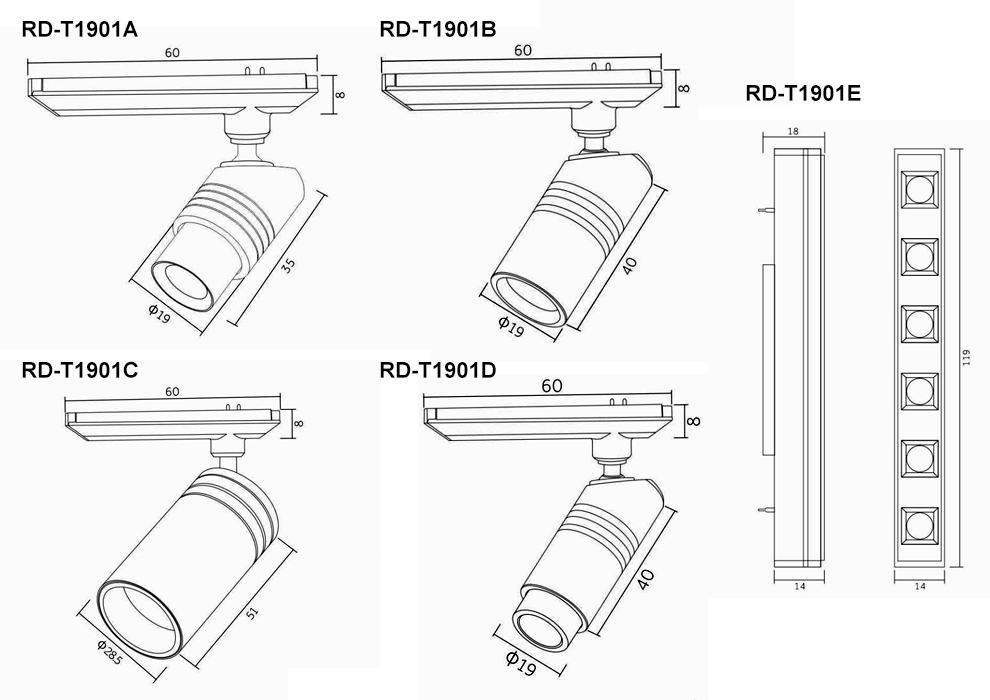 Mini Magnetic Track Light System Components