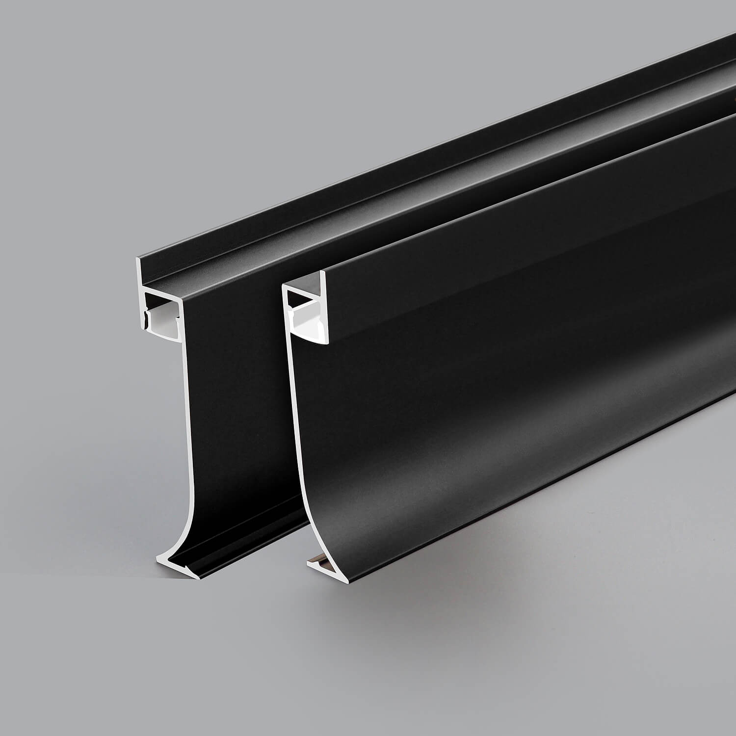 Black Profile LED Linear Wall Skirting Lighting 72x14mm