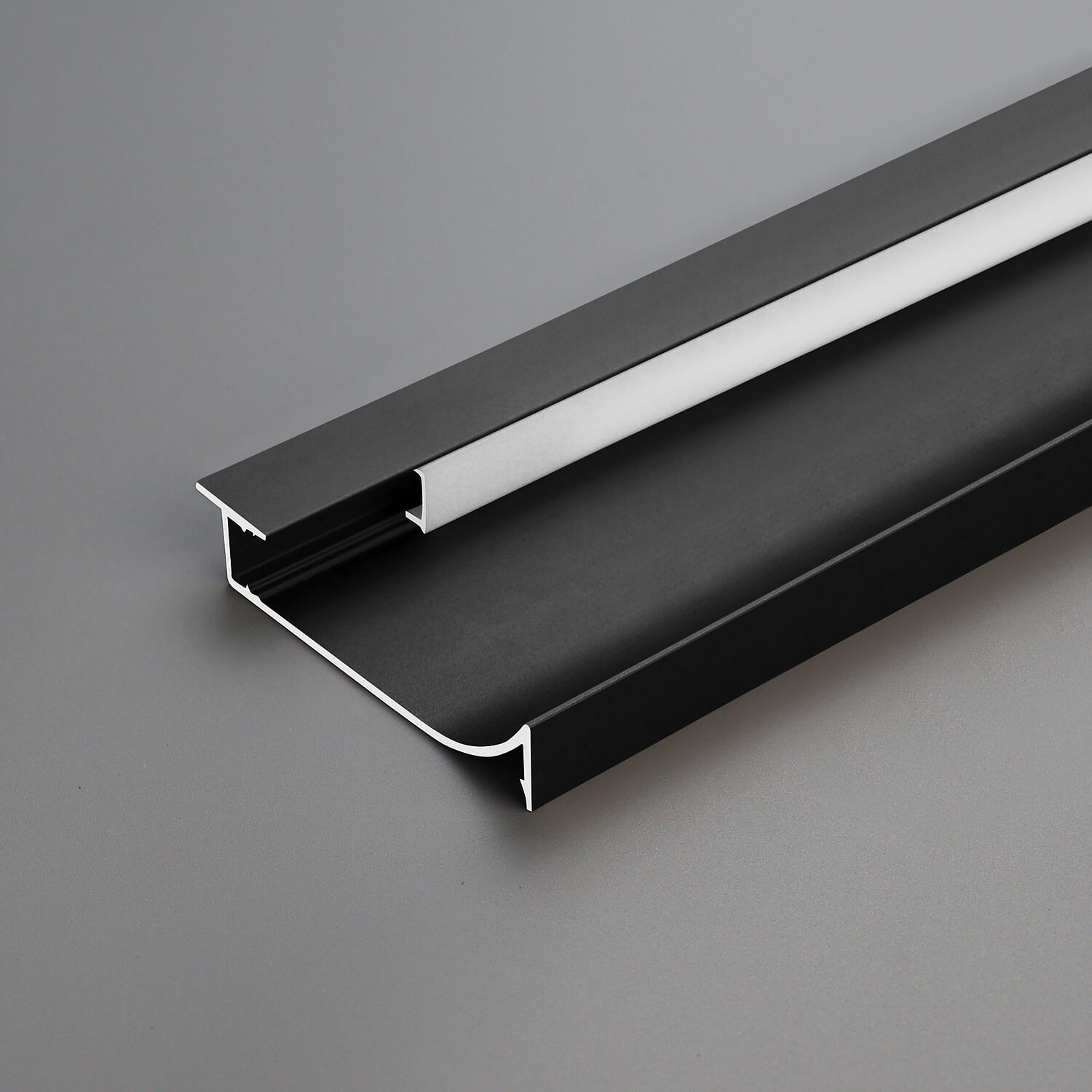 Black Profile LED Linear Wall Skirting Lighting 72x14mm
