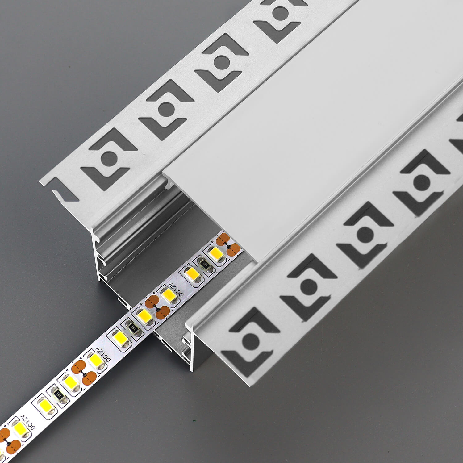 Suqare Recessed Plaster LED Aluminum Profile