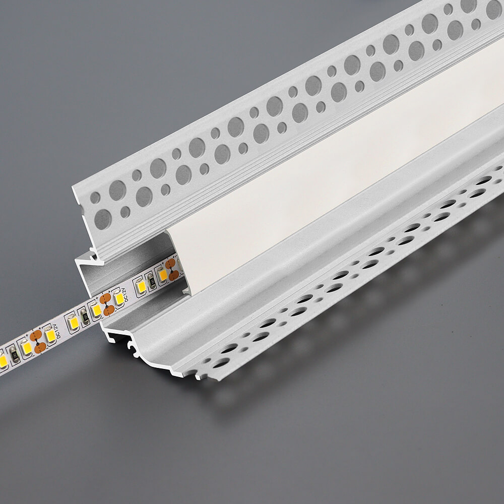 Corner Recessed Plaster LED Aluminum Profile 58x20