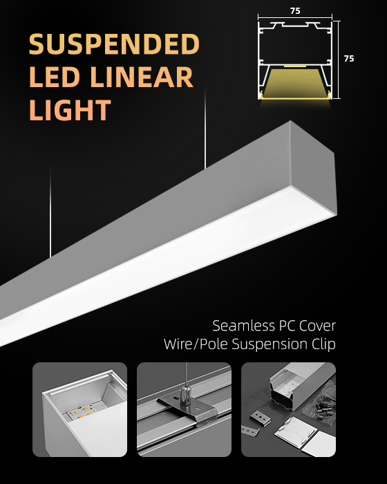 suspended linear led fixtures