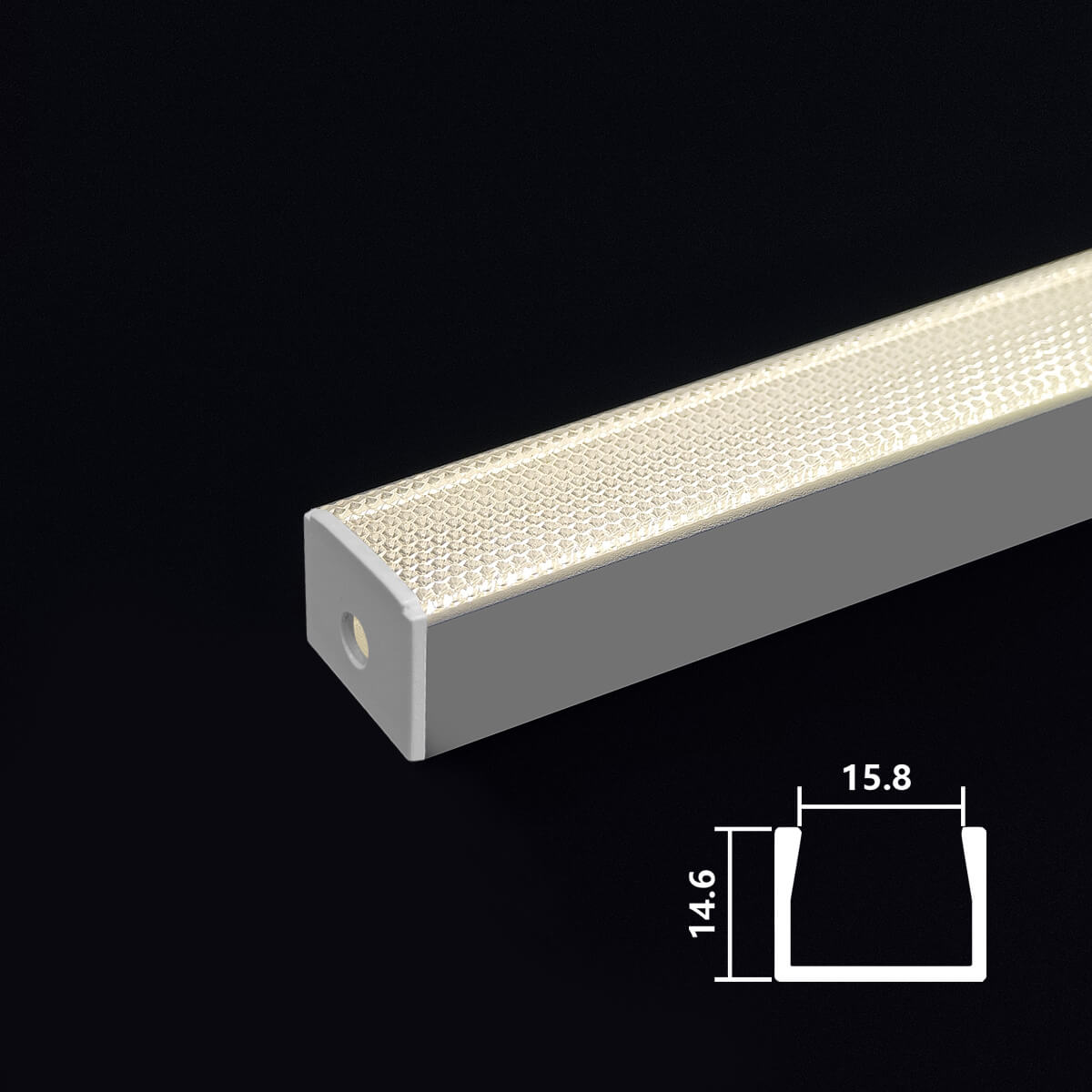 SANAG Anti-Glare LED Aluminum Profile with Textured PC Cover