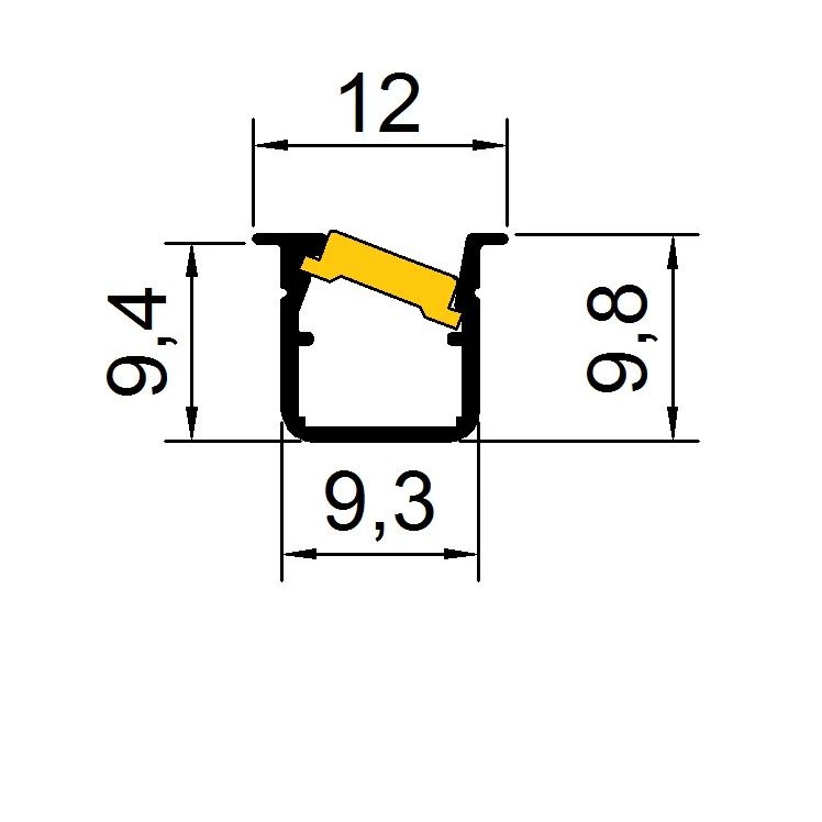 Incline Glow Small LED Aluminum Profile Set 1010