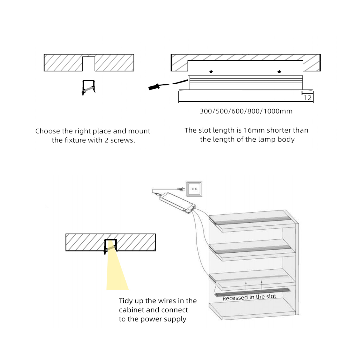 Cabinet Hidden Aluminum LED Profile 4519