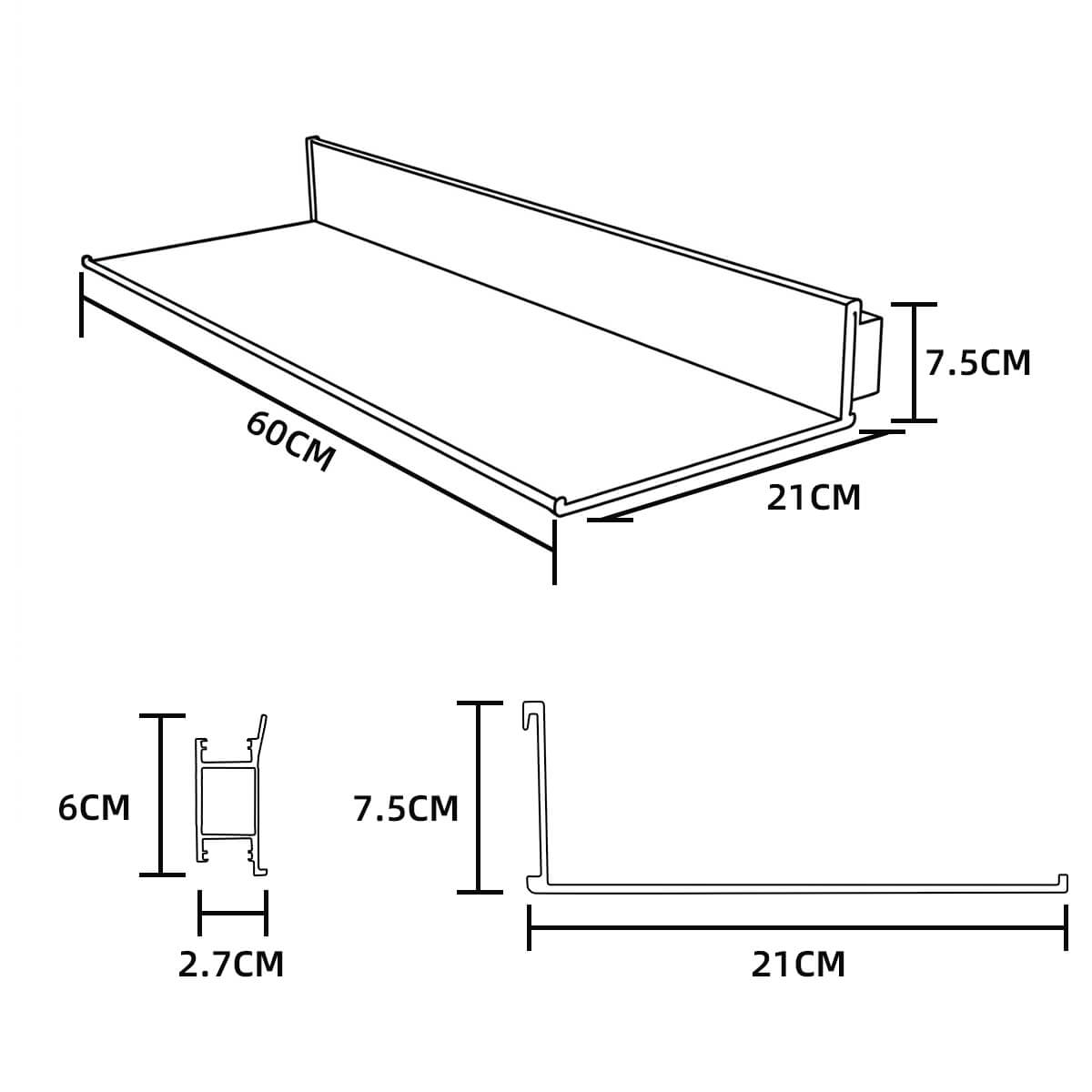 WS01 Metal Wall Mount LED Storage Shelf