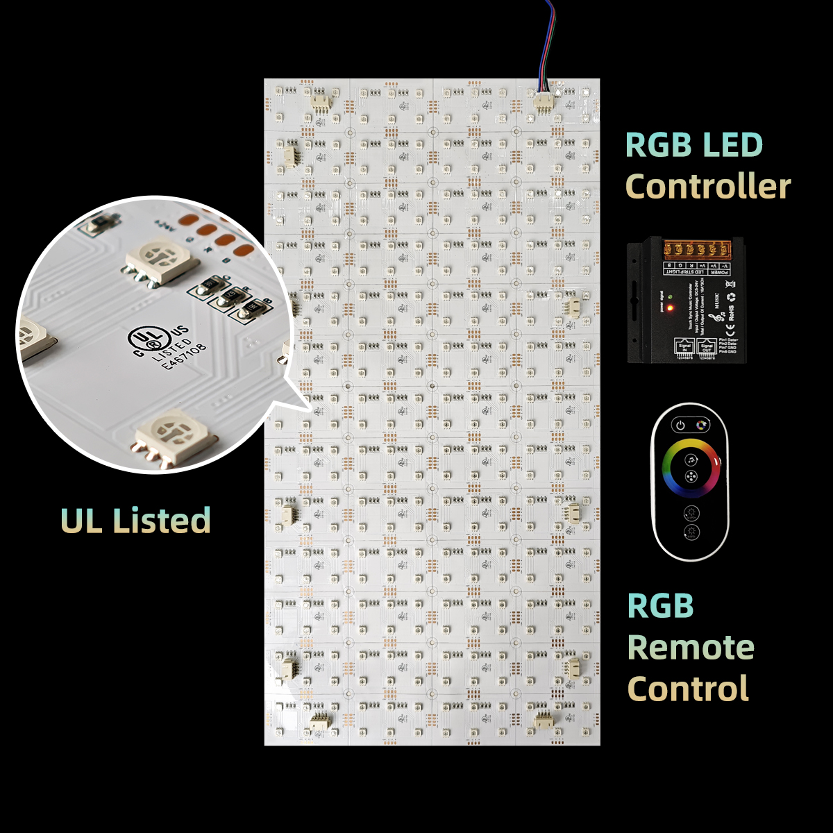 LED Marble Flexible RGB Iridescent Light Board Music Rhythm Background Wall Ambient Light