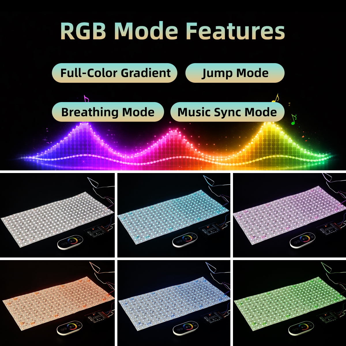 LED Marble Flexible RGB Iridescent Light Board Music Rhythm Background Wall Ambient Light