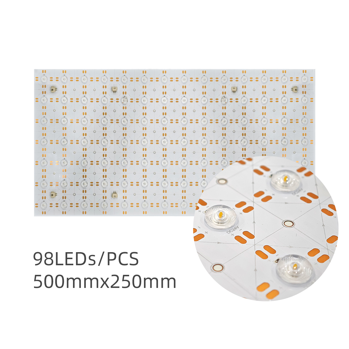 Flexible LED Light Sheet with Lens for Marble Backlighting DC24V 98LEDs Cuttable Dotless Uniform