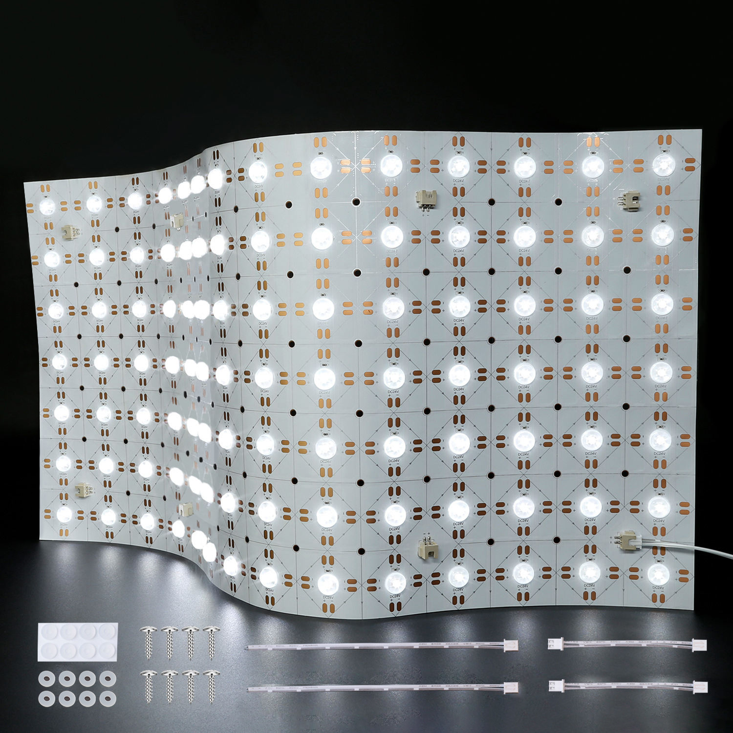 Flexible LED Light Sheet with Lens for Marble Backlighting DC24V 98LEDs Cuttable Dotless Uniform