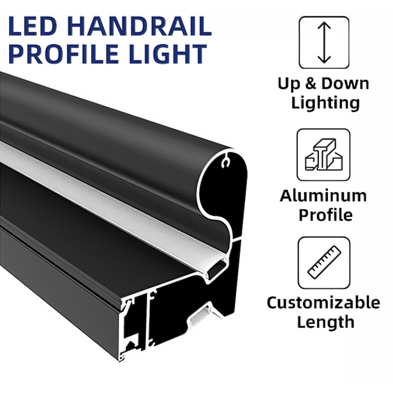 RD-SR-LED Stair Handrail Wall Light  Double Side Up & Down Glow  Aluminum Surface Mounted Long Wall Lamp for Villa Staircase Corridor-SANAG