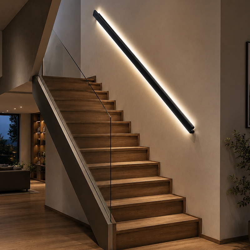 RD-SR-LED Stair Handrail Wall Light  Double Side Up & Down Glow  Aluminum Surface Mounted Long Wall Lamp for Villa Staircase Corridor-SANAG