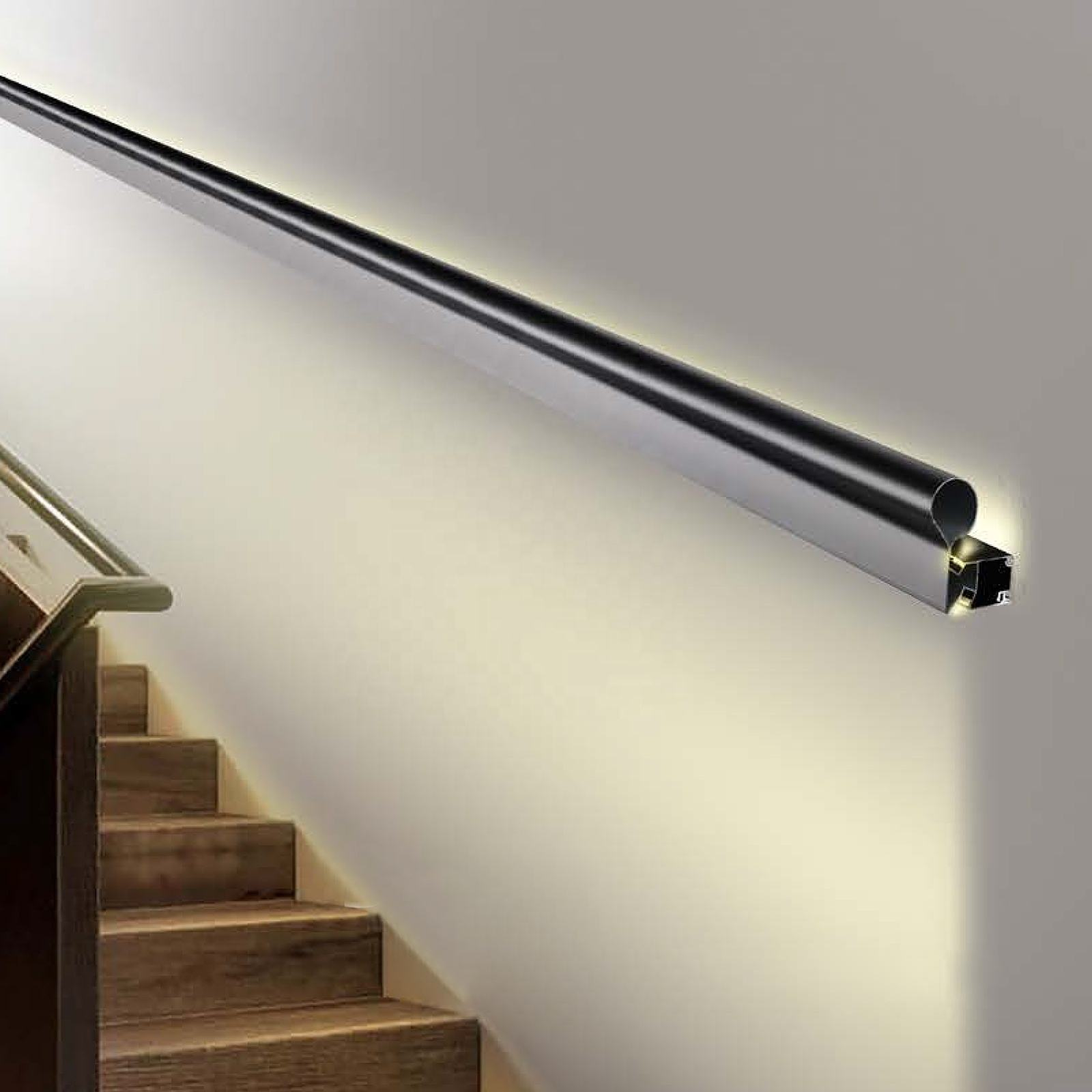 RD-SR-LED Stair Handrail Wall Light  Double Side Up & Down Glow  Aluminum Surface Mounted Long Wall Lamp for Villa Staircase Corridor-SANAG