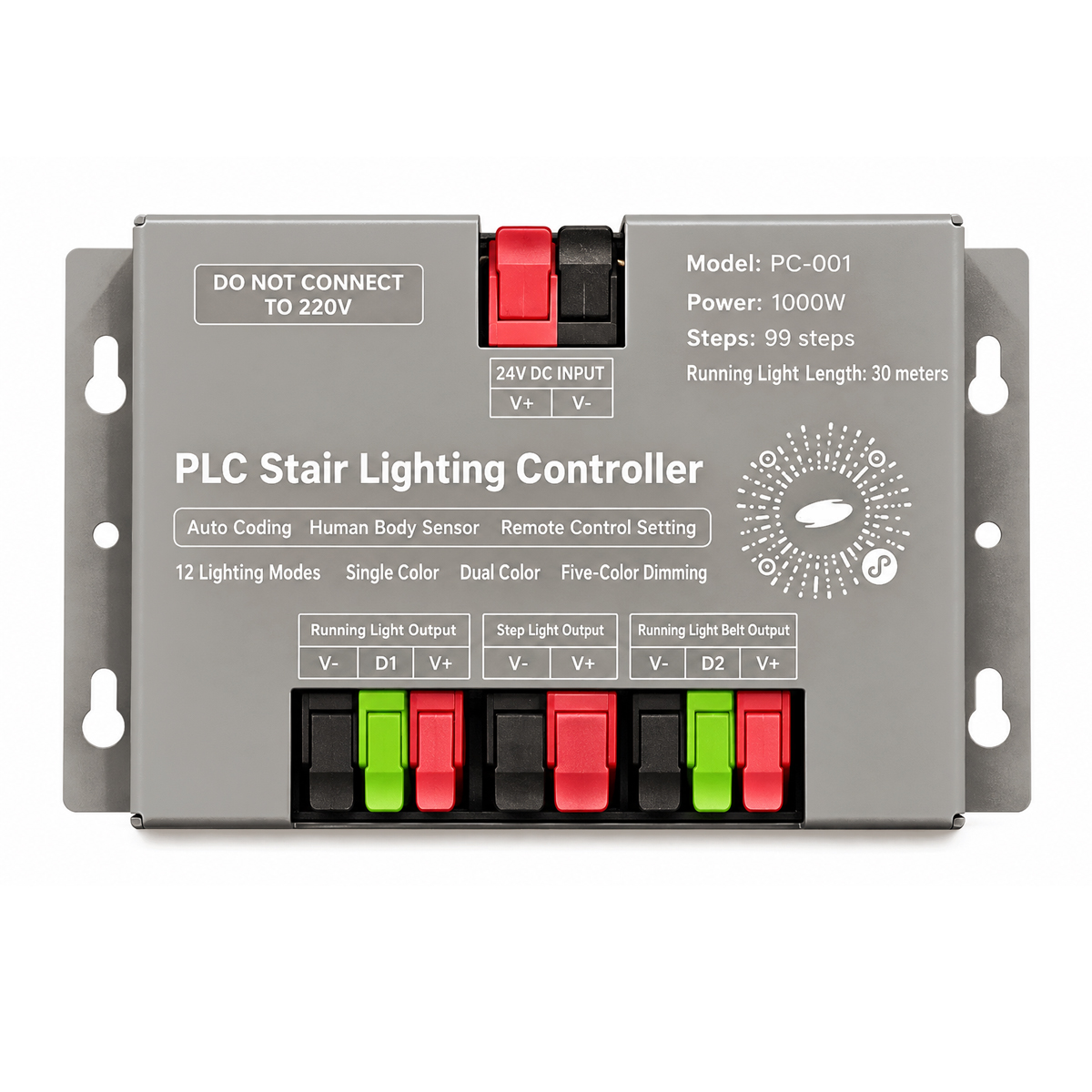 PLC Smart Stair Light Controller PIR Motion Sensor  Auto Coding  12 Lighting Modes